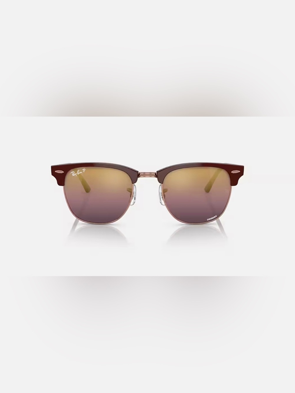 Ray-Ban NWOT POLARIZED Clubmaster - Tortoise Frame with Pinkish Color Lense - Picture 5 of 5